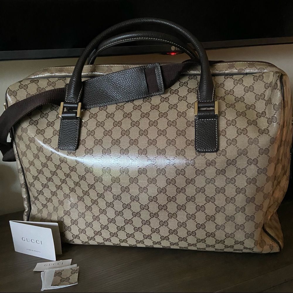 Authentic Gucci weekender crystal travel bag